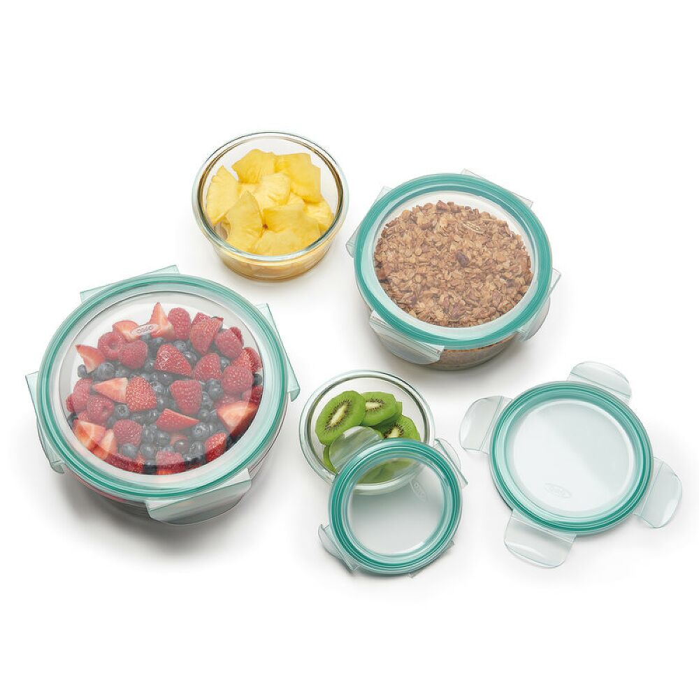 8 Piece Smart Seal Glass Round Container Set C2
