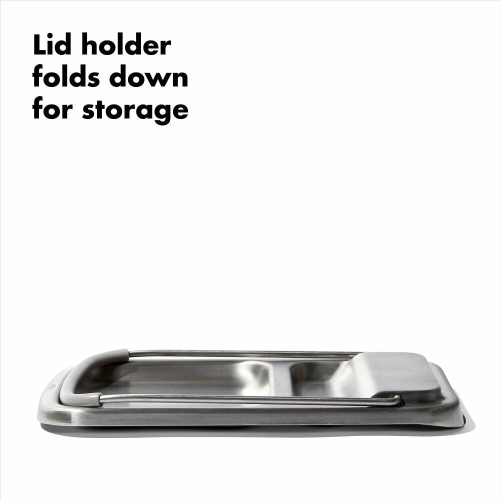 Stainless Steel Spoon Rest with Lid Holder O4