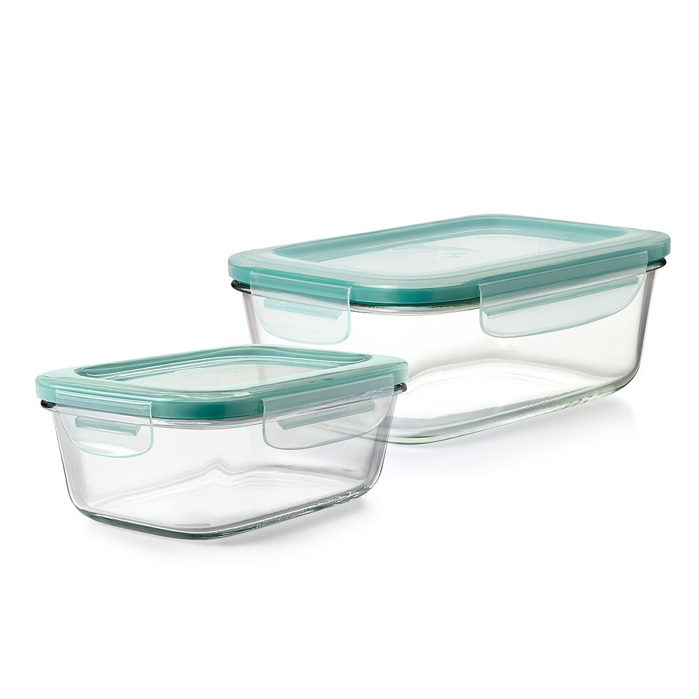 8 Cup Smart Seal Glass Rectangle Container & 3.5 Cup Smart Seal Glass Rectangle Container Bundle E9