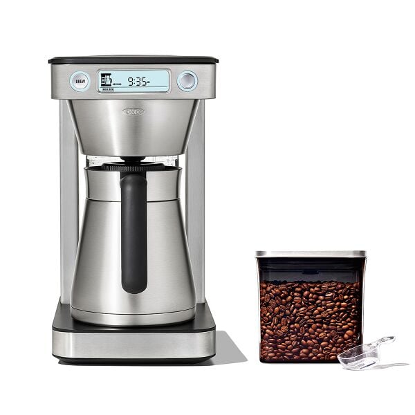 12-Cup Coffee Maker with Podless Single-Serve Function & Steel Coffee POP Container (1.7 Qt) with Scoop Bundle G3