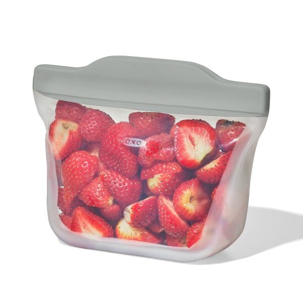 Silicone Reusable Bag Stand-Up Snack (12 oz) - Fog O7
