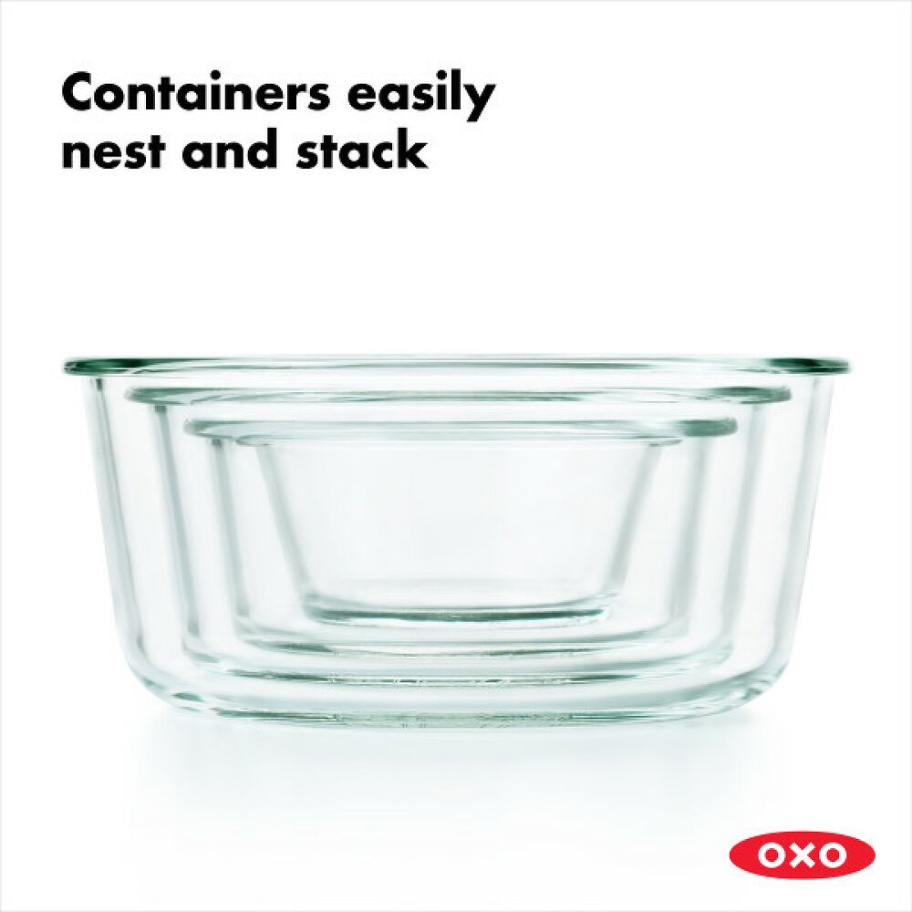 8 Piece Smart Seal Glass Round Container Set C2