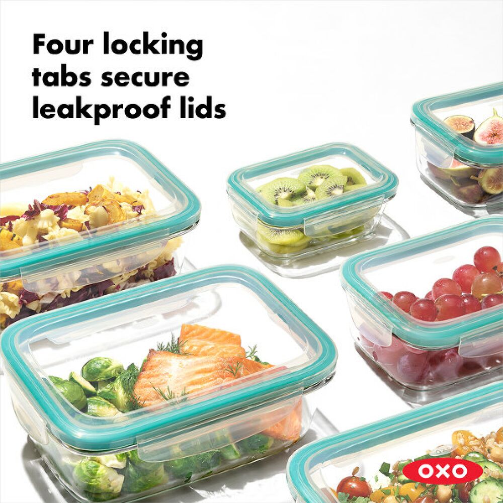 8 Piece Smart Seal Glass Round Container Set C2