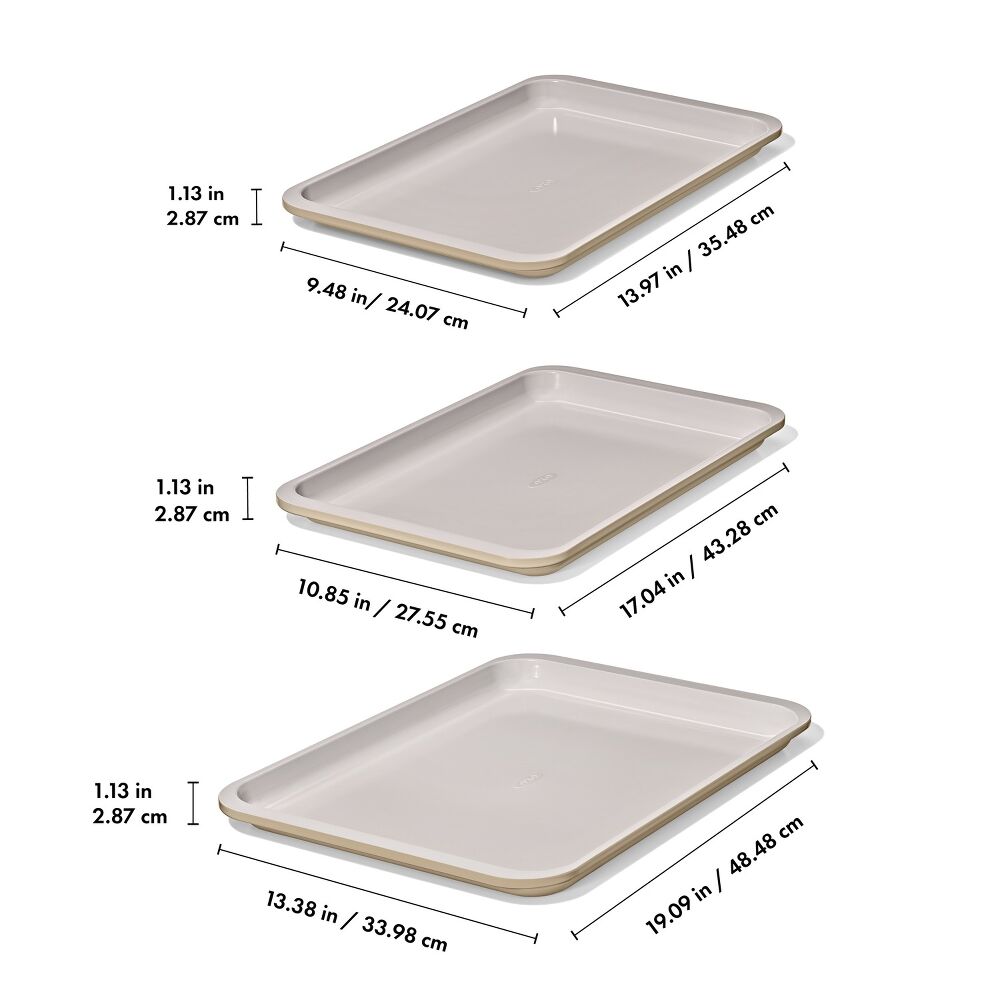 Non-Stick Pro Ceramic Coated Metal Bakeware 3 Pc Set S7