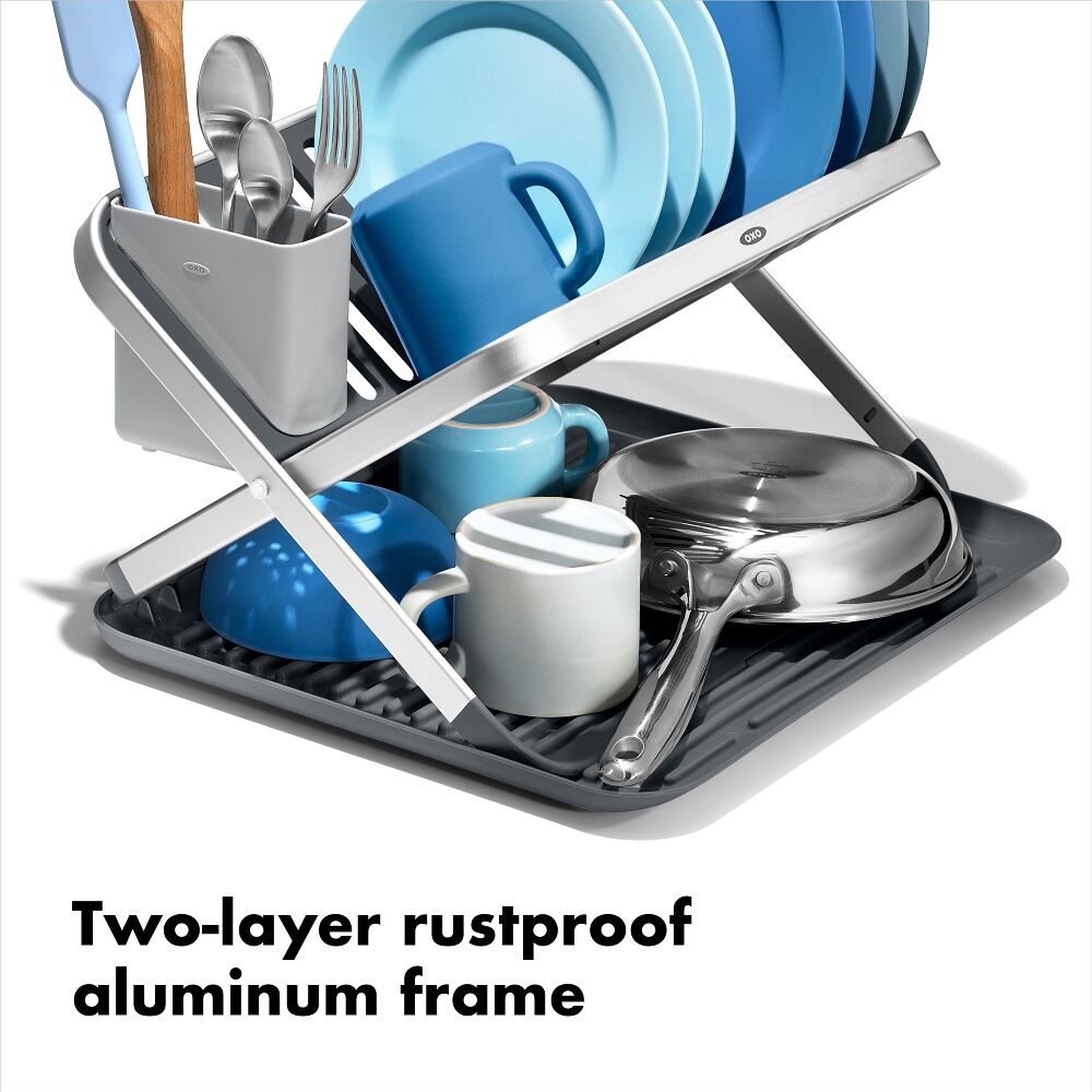 OXO Good Grips Aluminum Fold Flat Dish Rack W2