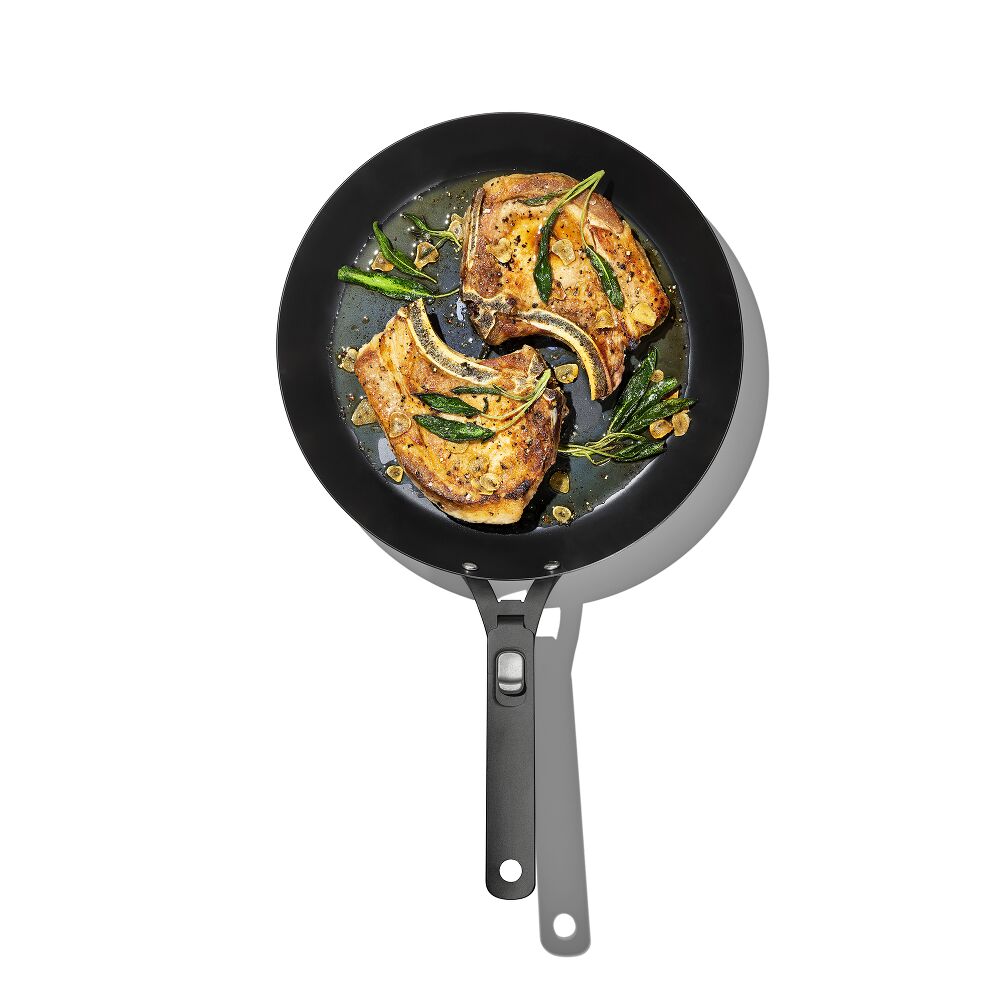 Outdoor 12-inch Carbon Steel Pan with Removable Handle P1