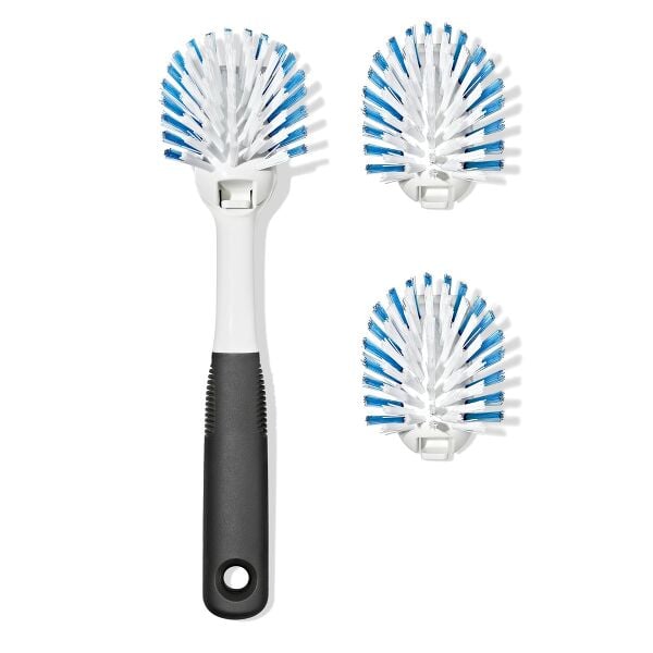 Nylon Bristle Dish Brush with Refills X8