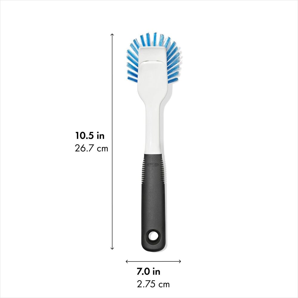 Nylon Bristle Dish Brush with Refills X8