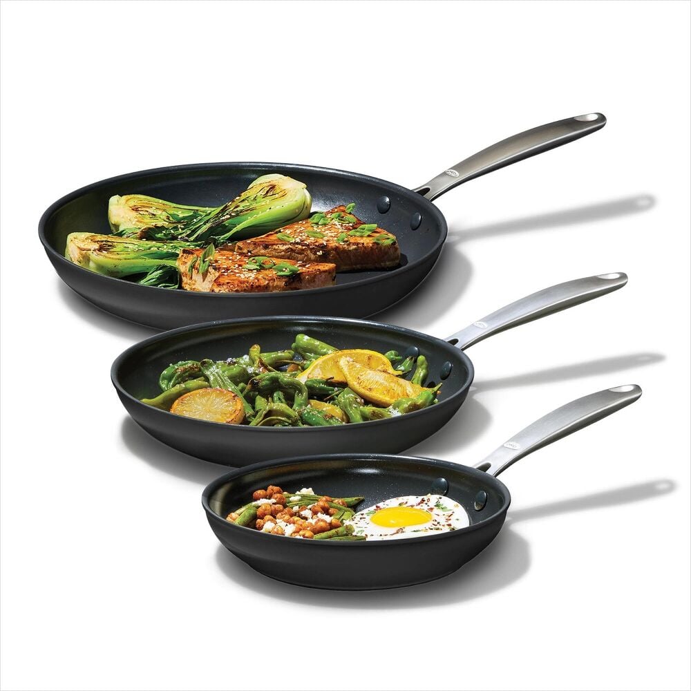 Enhanced Non-Stick 3-Piece Frypan Set — Black U3