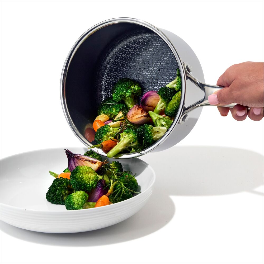 Trident Hybrid Non-Stick Stainless Steel 2.5 Qt Saucepan with Lid I7