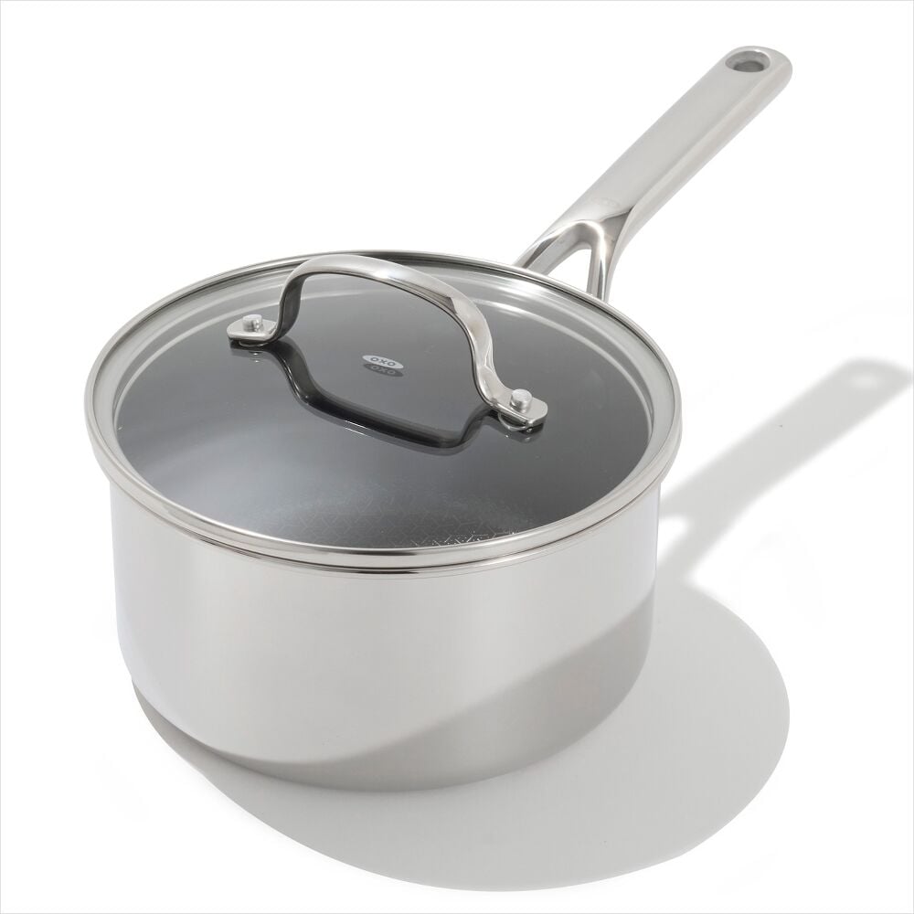 Trident Hybrid Non-Stick Stainless Steel 2.5 Qt Saucepan with Lid I7