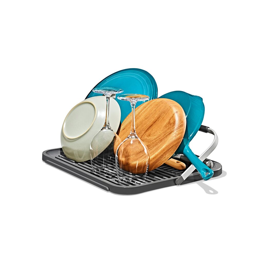 OXO Good Grips Compact Drying Rack with Dish Rest X5