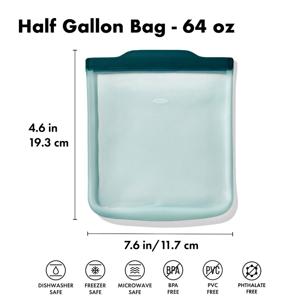 Silicone Reusable Bag - Half Gallon Bag (64 oz) - Lagoon J8
