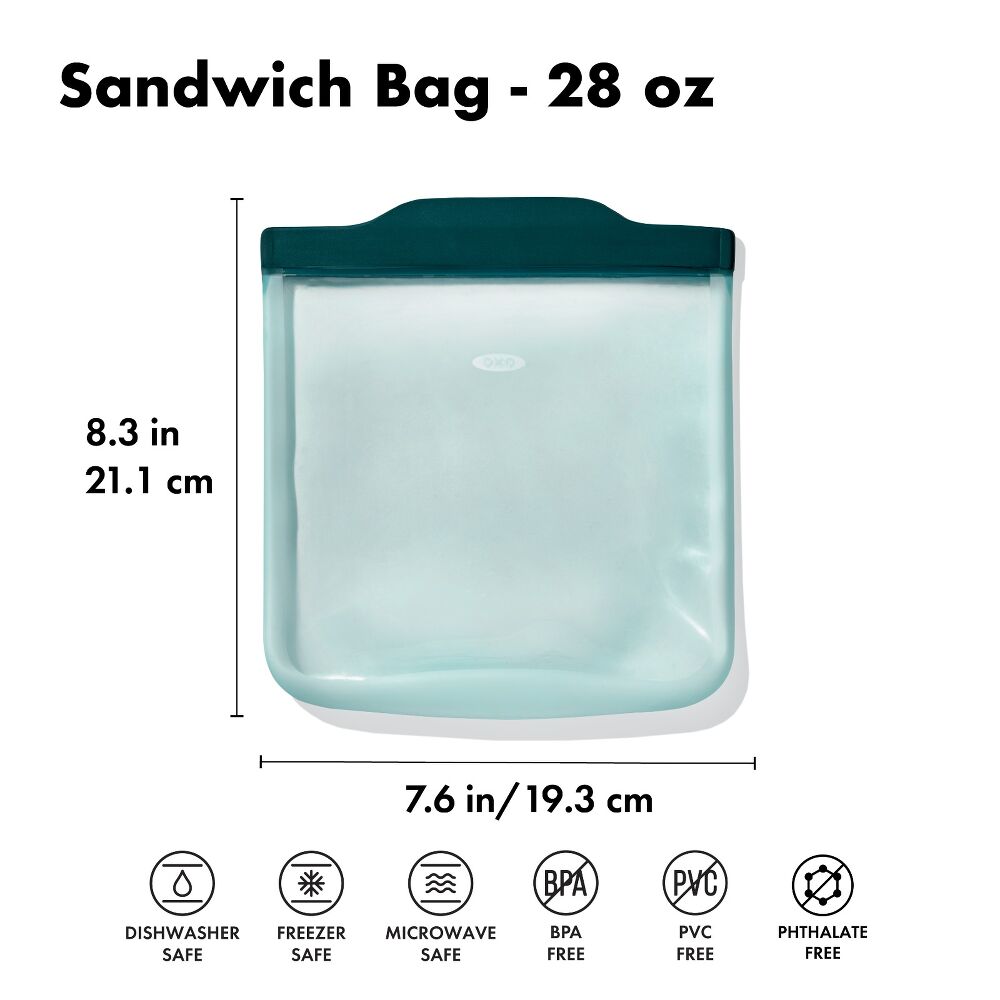 Silicone Reusable Bag - Sandwich Bag (28 oz) - Lagoon B9