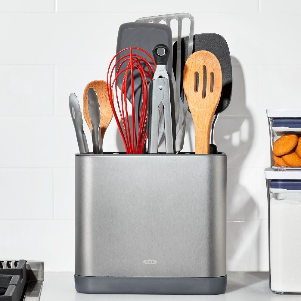 Adjustable Stainless Steel Utensil Holder - Large W9
