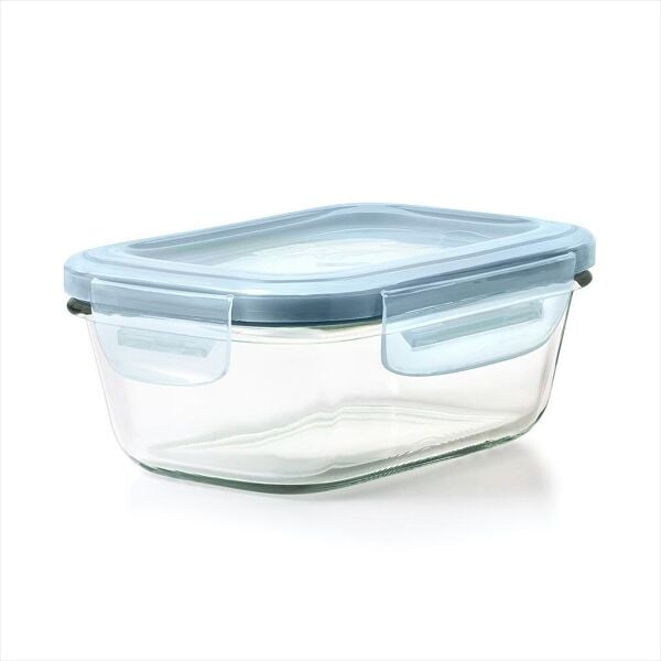 Smart Seal 1.6-Cup Glass Rectangle Container - Arctic Blue D7
