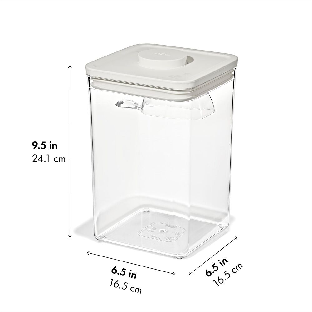 OXO Pet POP Container with Scoop — Big Square Medium — 4.4 Qt/4.2 L Z6