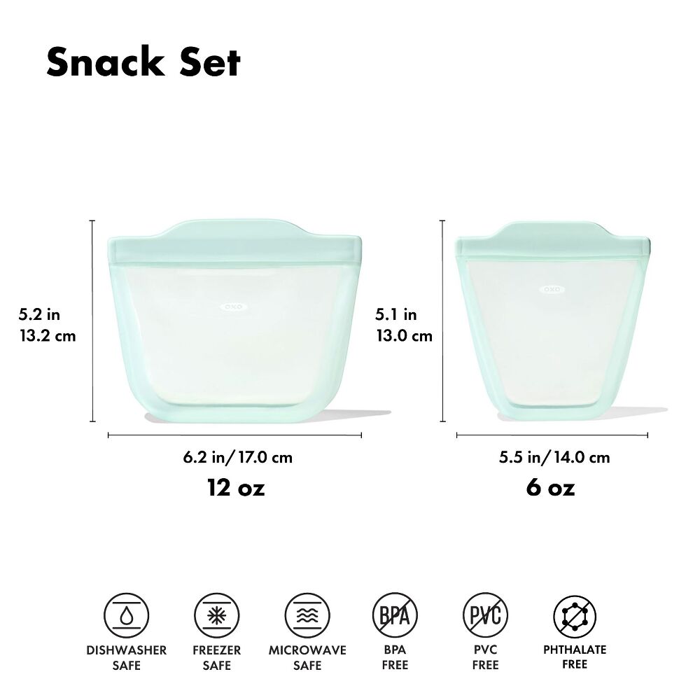 Tot Silicone Reusable Bag - 2-Piece Stand-Up Cup Set Z0