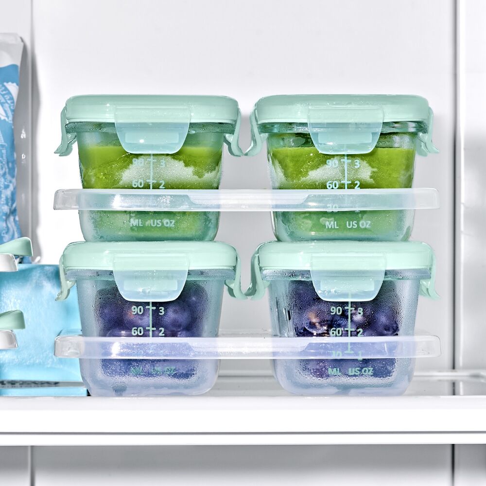 Glass Baby Blocks Food Storage Containers (4 oz) - Opal N1
