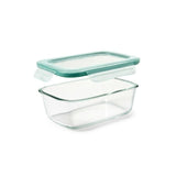 Smart Seal 8 Cup Glass Rectangle Container - Teal Z1