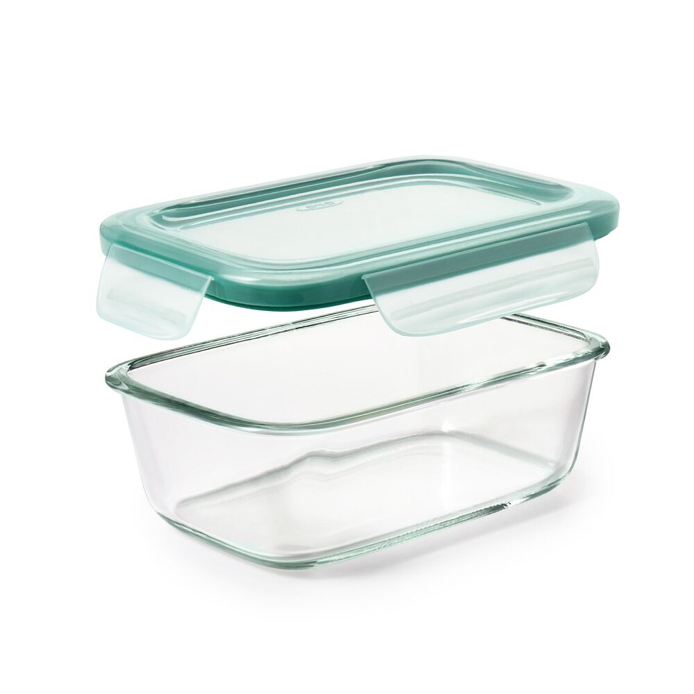 Smart Seal 3.5 Cup Glass Rectangle Container - Teal A7