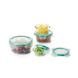 8 Piece Smart Seal Glass Round Container Set C2