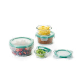 8 Piece Smart Seal Glass Round Container Set C2