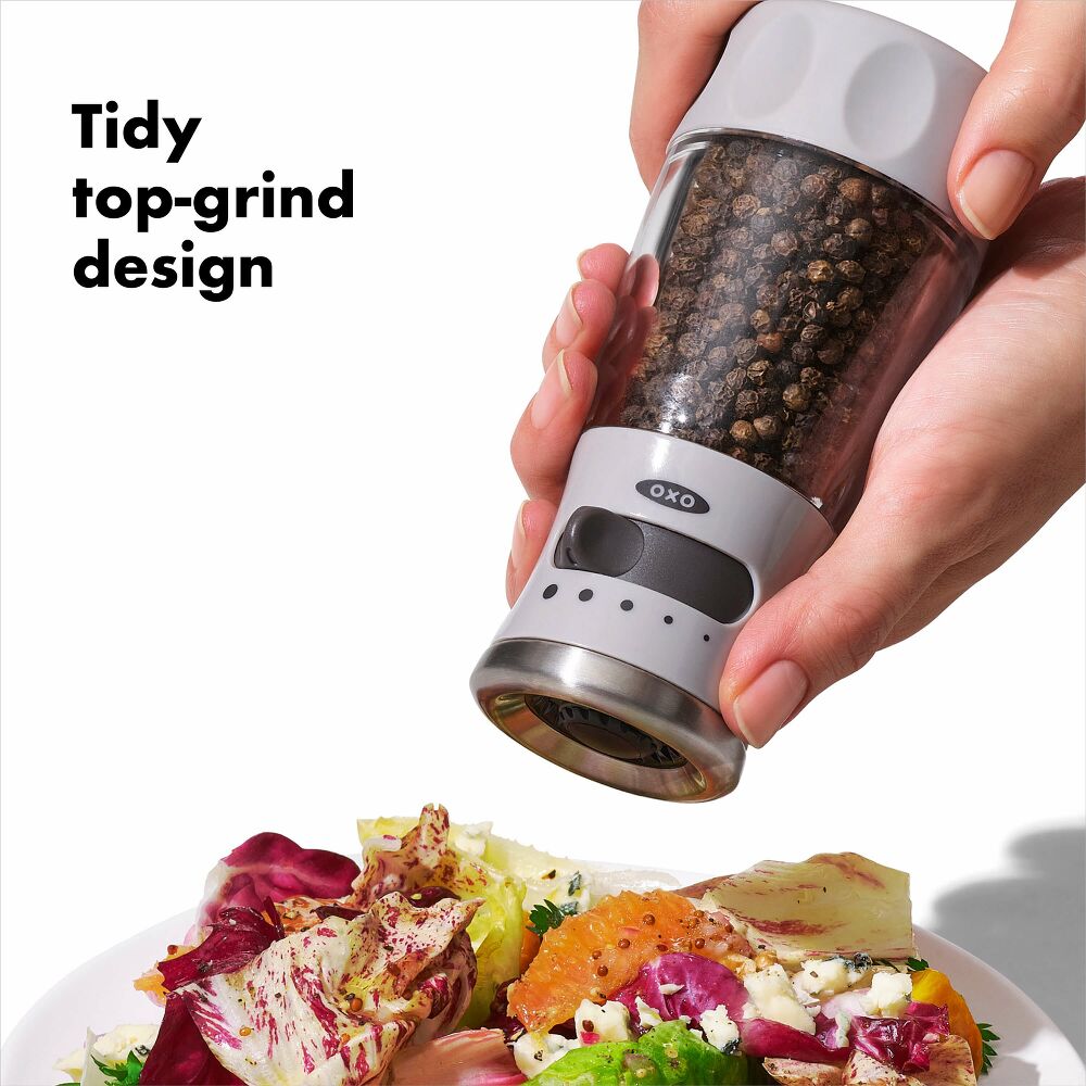 Contoured Mess-Free Pepper Grinder W5