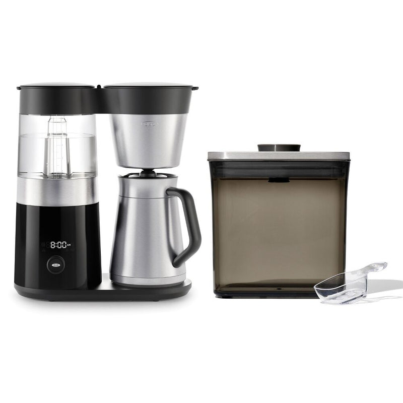 9-Cup Coffee Maker & Steel Coffee POP Container (1.7 Qt) with Scoop Bundle S7
