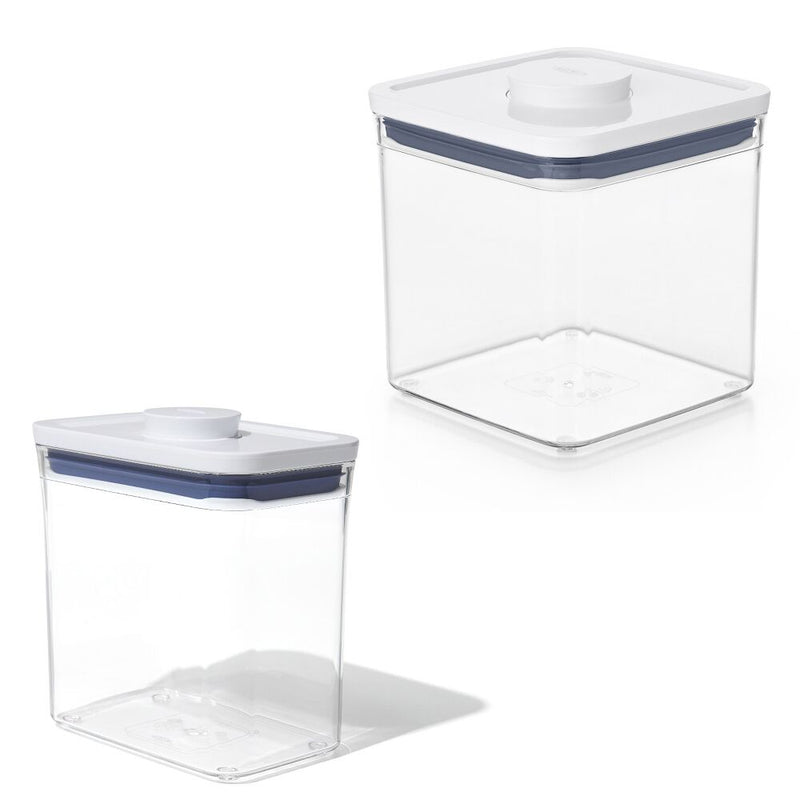POP Container - Rectangle Short (1.7 Qt.) & POP Container - Big Square Short (2.8 Qt.) Bundle E4