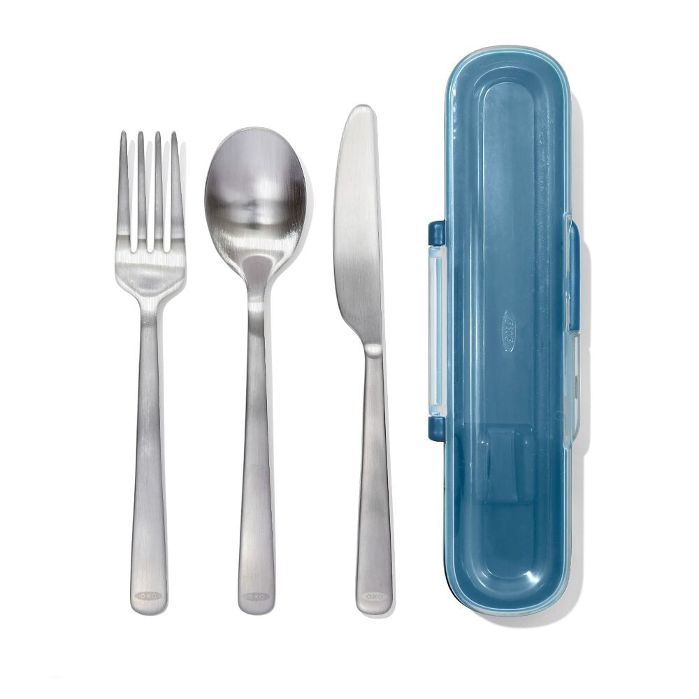 Prep & Go Stainless Steel Utensils With Case - Ocean Blue L6
