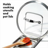 Stainless Steel Spoon Rest with Lid Holder O4