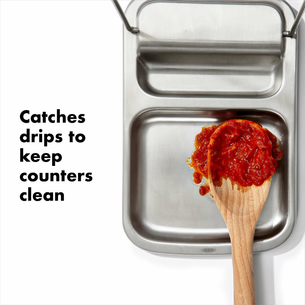 Stainless Steel Spoon Rest with Lid Holder O4