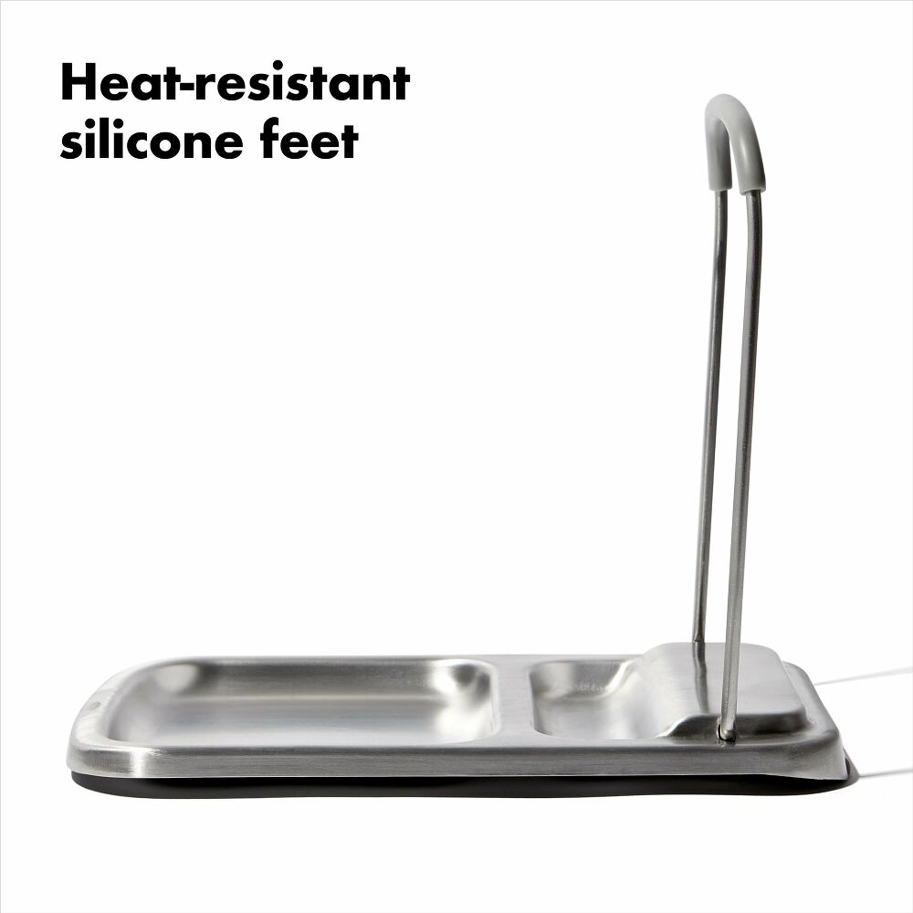 Stainless Steel Spoon Rest with Lid Holder O4