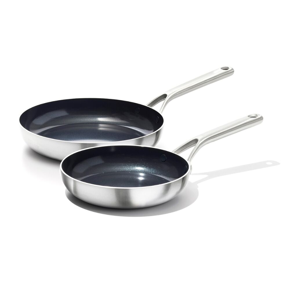 Stainless Steel Mira Series 2 Pack Frypans - Ceramic B1