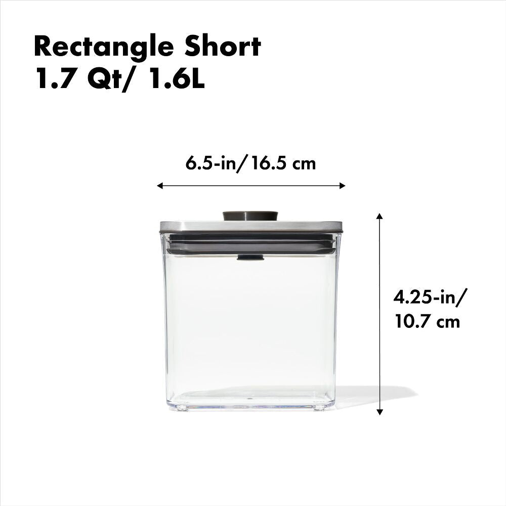 POP Container - Rectangle Short (1.7 Qt/1.6 L) - Matte Black S6