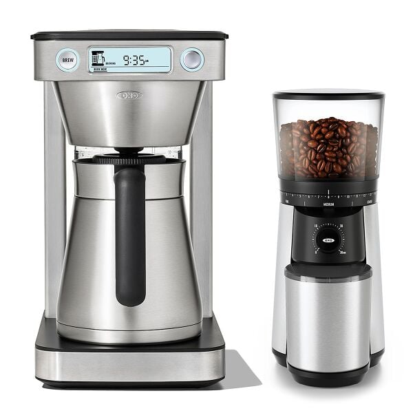 12-Cup Coffee Maker with Podless Single-Serve Function & Conical Burr Coffee Grinder Bundle C2