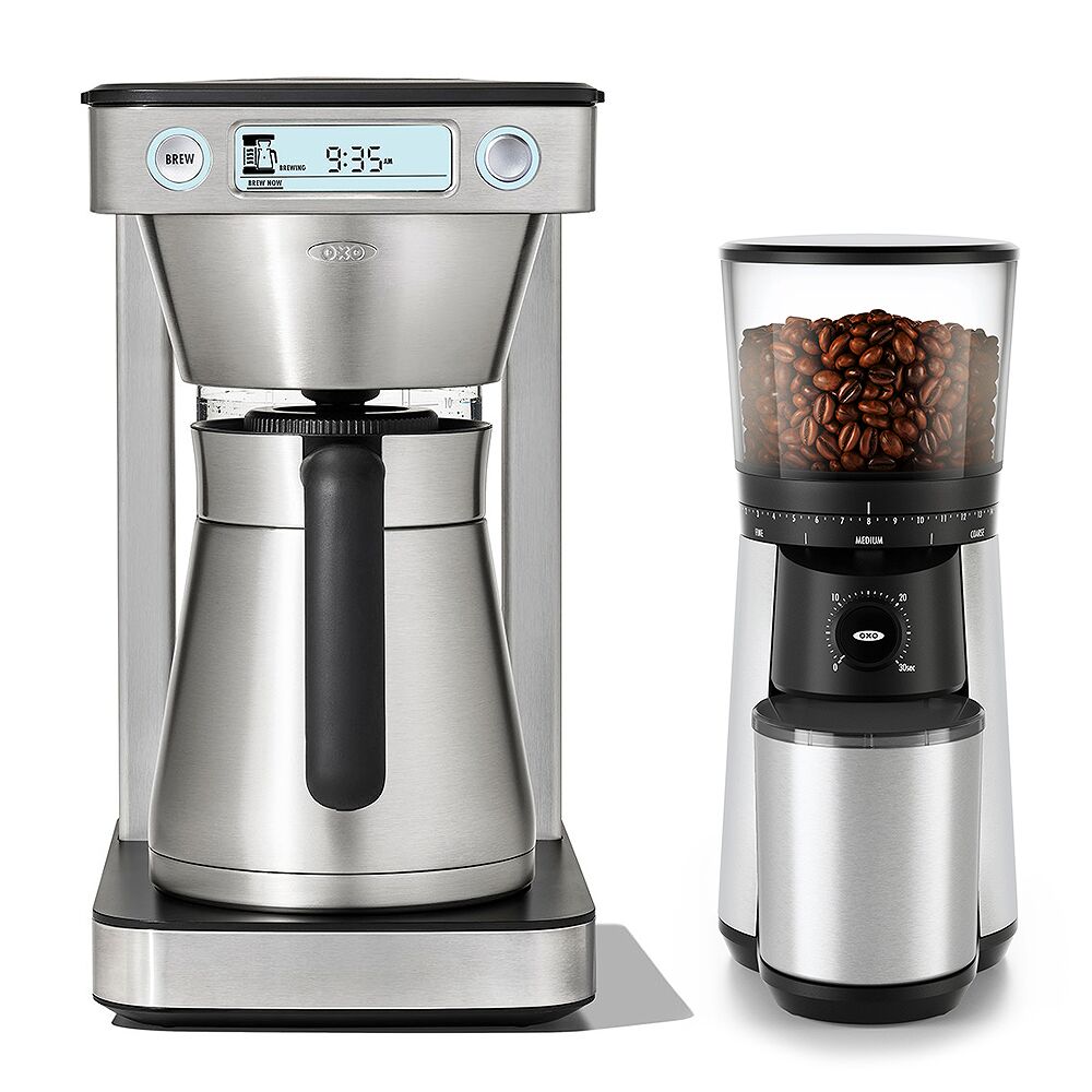 12-Cup Coffee Maker with Podless Single-Serve Function & Conical Burr Coffee Grinder Bundle C2