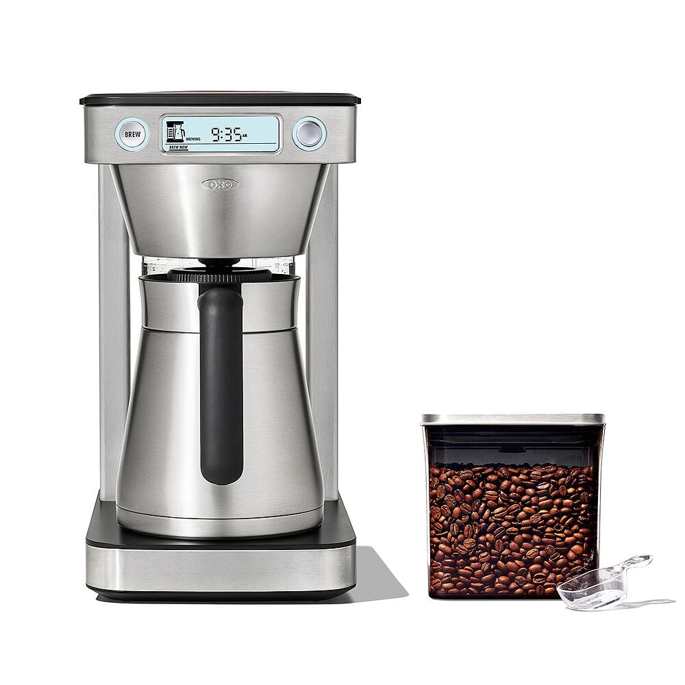 12-Cup Coffee Maker with Podless Single-Serve Function & Steel Coffee POP Container (1.7 Qt) with Scoop Bundle G3