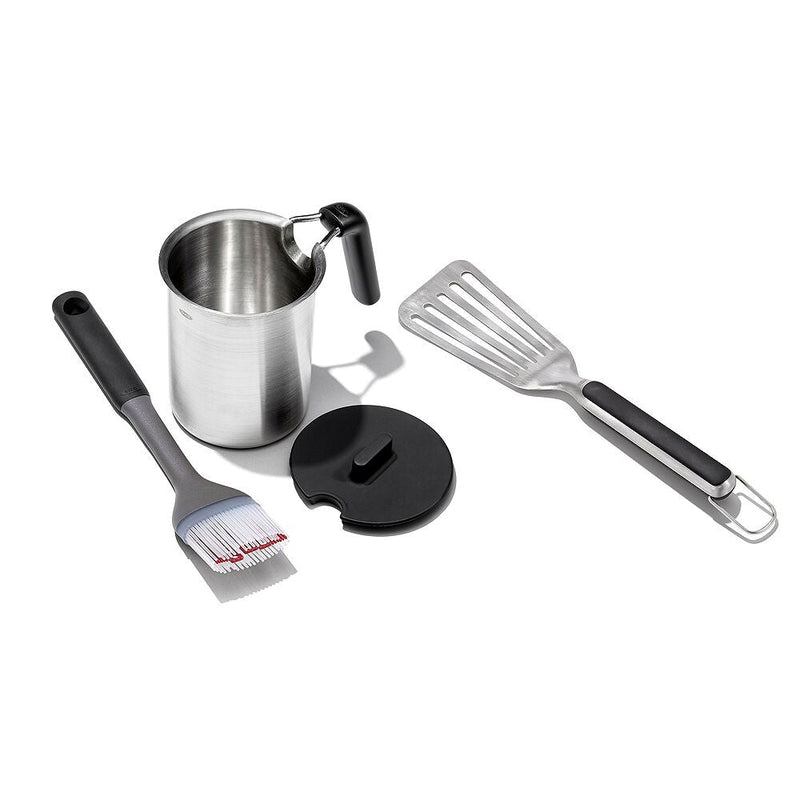Grilling Basting Pot and Brush Set & Grilling Precision Turner Bundle E1