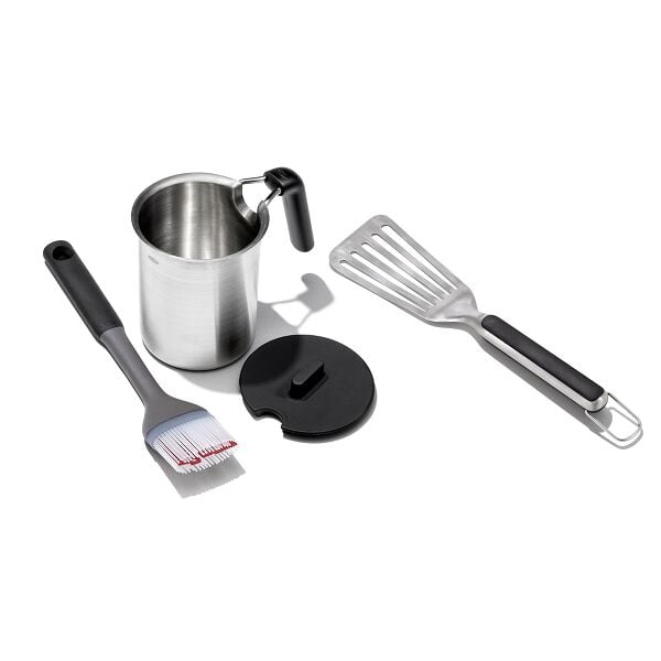 Grilling Basting Pot and Brush Set & Grilling Precision Turner Bundle E1