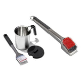 Grilling Basting Pot and Brush Set & Nylon Grill Brush for Cold Cleaning Bundle T1