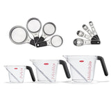3 Piece Angled Measuring Cup Set & Stainless Steel Measuring Cups and Spoons Set Bundle R1