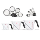 3 Piece Angled Measuring Cup Set & Stainless Steel Measuring Cups and Spoons Set Bundle R1