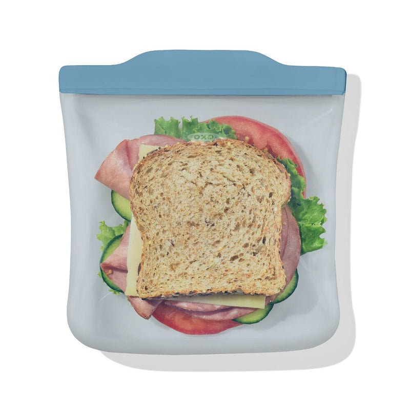 Silicone Reusable Bag  Sandwich (28 oz) - Ocean Blue S9