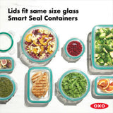 8 Piece Smart Seal Glass Round Container Set J5