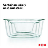 8 Piece Smart Seal Glass Round Container Set C2