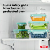 8 Piece Smart Seal Glass Round Container Set C2