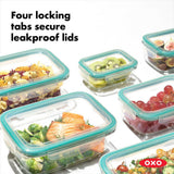 8 Piece Smart Seal Glass Round Container Set J5