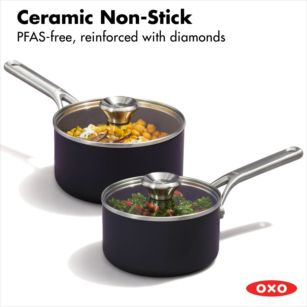 Ceramic Professional Non-Stick 4-Piece Saucepan Set (1.7 Qt & 2.3 Qt) G4